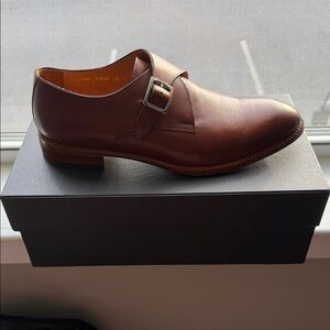 Beckett Simonon Brown Leather Monk Strap Oxfords